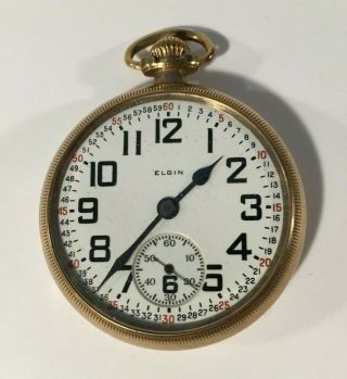 Vtg Antique Elgin B.  W.  Raymond 21 Jewels 10k Gold Filled Railroad Pocket Watch