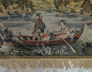 LARGE ANTIQUE VICTORIAN NEEDLEPOINT HANDMADE WALL HANGING SCENIC TAPESTRY 3