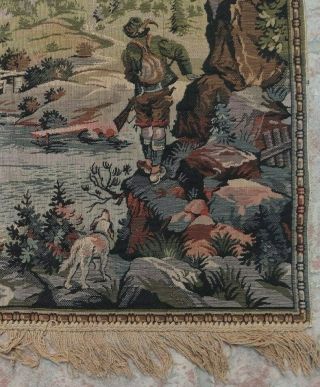 LARGE ANTIQUE VICTORIAN NEEDLEPOINT HANDMADE WALL HANGING SCENIC TAPESTRY 4
