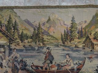 LARGE ANTIQUE VICTORIAN NEEDLEPOINT HANDMADE WALL HANGING SCENIC TAPESTRY 5