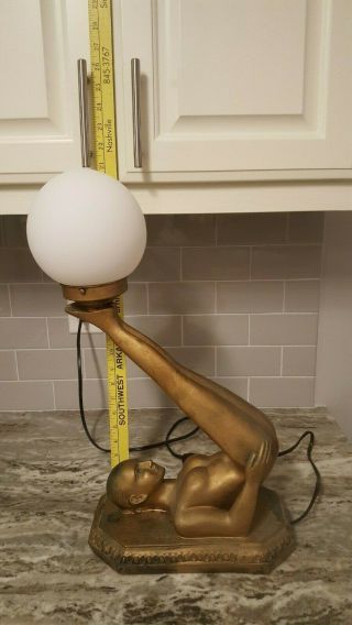 Nude Lady Balancing Ball Lamp