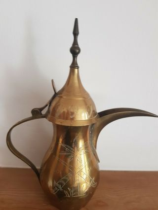 Vintage Saudi Arabian Brass Dallah Coffee Pot 2