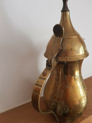 Vintage Saudi Arabian Brass Dallah Coffee Pot 4