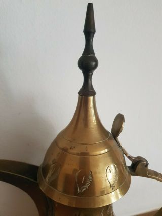 Vintage Saudi Arabian Brass Dallah Coffee Pot 5
