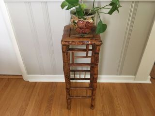 Vintage Bohemian Rattan Plant Stand/Side table/Tortoise Rattan/Bamboo/porch 3