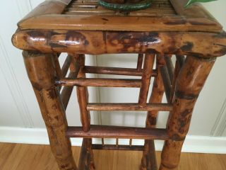 Vintage Bohemian Rattan Plant Stand/Side table/Tortoise Rattan/Bamboo/porch 5