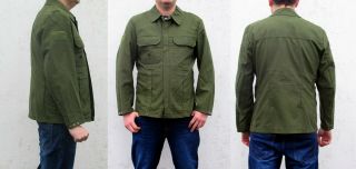 German Police " Moleskin " Style Shirt Jacket Fieldshirt Olive Khaki Military