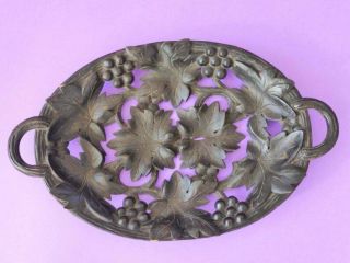 Antique Grape And Vine Wooden Bowl,  Hand Carved Timber Decorative Bowl,  1900s