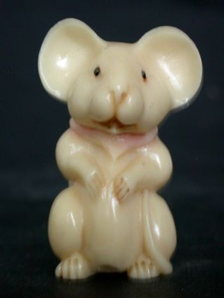Japanese Ivory Color Bone Netsuke - Mickey Mouse Standing Tall