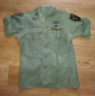 US Army Vietnam 1969 OG - 107 Uniform Shirt Colonel 2nd Infantry Div MACV 15.  5x33 2