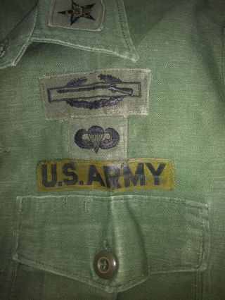 US Army Vietnam 1969 OG - 107 Uniform Shirt Colonel 2nd Infantry Div MACV 15.  5x33 4