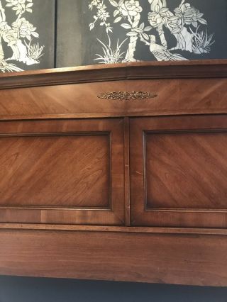 Heavy Wood Neoclassical,  Empire Mahogany Ormolu King Size Headboard 5