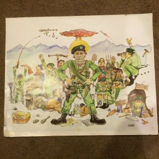 Rare 10th Special Forces Group Sog Green Beret Poster Comical