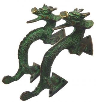 Dragon Shape Vintage Antique Finish Handmade Brass Door Pull Handle Home Decor 4