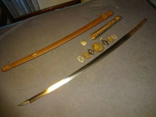 Japanese WWll Army officer ' s sword in mountings,  old family 3