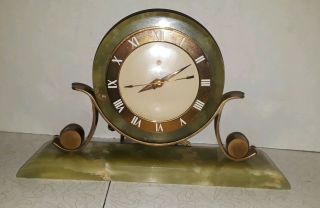Vintage Telechron Face Art Deco Mantle Clock,  Marble/ Brass Onyx Sessions Base?