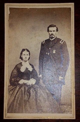 Civil War Cdv 83rd Pennsylvania Company A 2nd Lt.  D.  R.  Rodgers & Wife