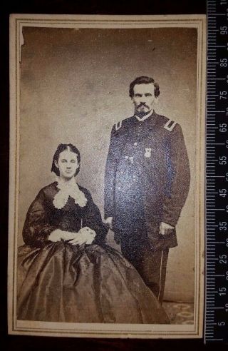 Civil War CDV 83rd Pennsylvania Company A 2nd Lt.  D.  R.  Rodgers & Wife 5
