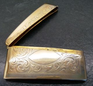 Antique 18ct Rolled Gold Business / Calling Card Case With Turquoise Cabochon. 6