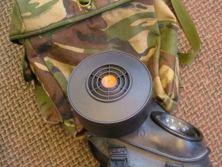 British Army Avon S10 Respirator,  Filter.  Size 2.  With Haversack 6