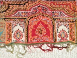 Antique Victorian Persian Woven Wool & Silk Paisley Piano/Ladies Shawl 7