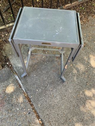 Rolling Metal Typewriter Table By Tiffany Stand Co Mid Century