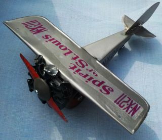 Vintage Marx Toys Spirit Of St.  Louis,  Geared,  Tin Toy Airplane,  Mostly Restored