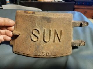 Vintage Cast Iron Potbelly Stove Door Sun 50 King Stove & Range Co.  Usa Pre 1920