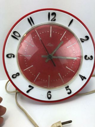 Vintage Mid Century Lux Electric Wall Kitchen Clock 1960 