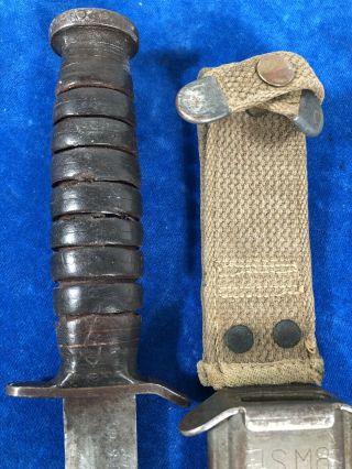 ULTRA RARE WW2 US M3 UC 1943 BLADE MARK & DATE TRENCH / FIGHTING KNIFE WWII 2