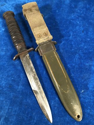 ULTRA RARE WW2 US M3 UC 1943 BLADE MARK & DATE TRENCH / FIGHTING KNIFE WWII 6