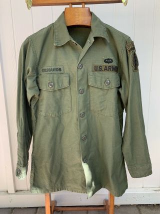 Named Vietnam OG - 107 Sateen Green Uniform Shirt Special Forces Airborne Ranger 2