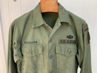 Named Vietnam OG - 107 Sateen Green Uniform Shirt Special Forces Airborne Ranger 3