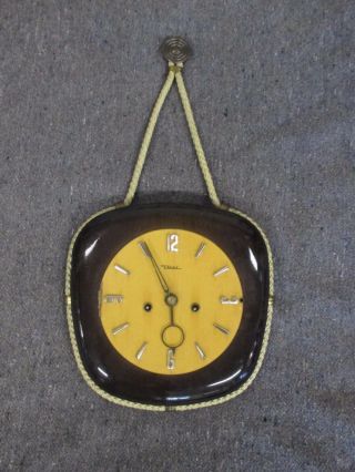 Diehl German Made Winding Wall Clock Mcm Mid Century Modern