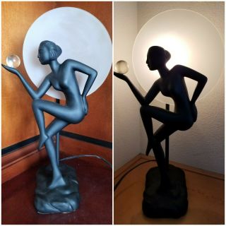 Vintage Art Deco Nouveau 16 " Nude Lady Table Lamp