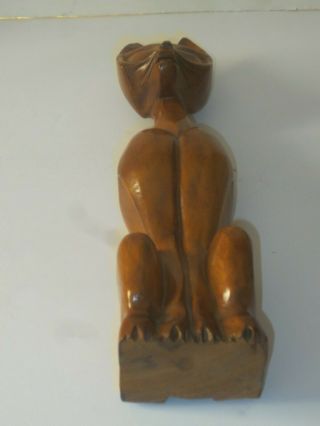 Mid - Century Danish Modern Carved Wooden Cat Sculpture 5