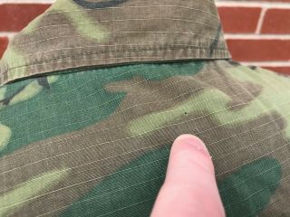 Vintage 1960 ' s Vietnam War US Military ERDL Camo Jacket LRRP Green Bere 7