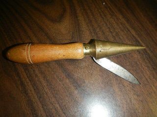 Antique Primitive Brass Wood Cork Cutter Sharpening Tool Pharmacy Apothecary