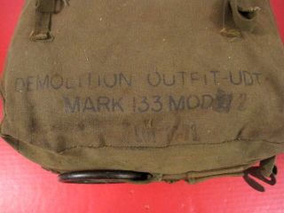 Vietnam US Navy Seals UDT Mark 133 Model 2 Canvas Demolition Outfit Bag - RARE 7