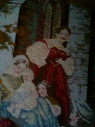 Antique Berlin Woolwork Tapestry Needlepoint Picture.  Hand Worked 2