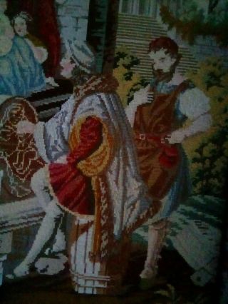 Antique Berlin Woolwork Tapestry Needlepoint Picture.  Hand Worked 3