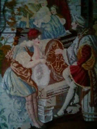 Antique Berlin Woolwork Tapestry Needlepoint Picture.  Hand Worked 4