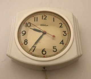 Vintage Telechron Electric Art Deco Wall Clock Model 2h19tty