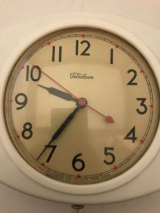 Vintage Telechron Electric Art Deco Wall Clock Model 2H19tty 8