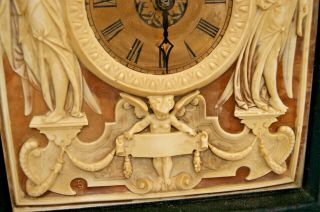 Unique Vintage 3D Cherub Angel Plaque Wall Clock Art Nouveau - Restoration needed 2