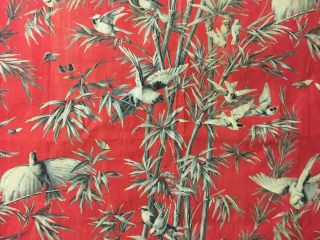 Important 19th Century French Exotic Bird/ Bamboo Cotton Toile Print (2109) 2