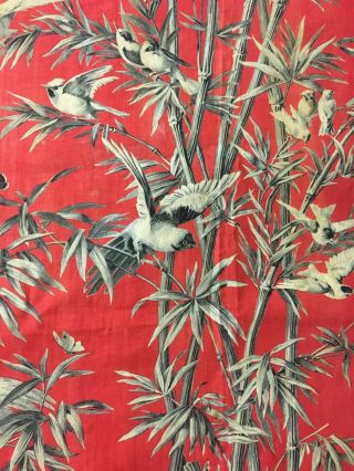 Important 19th Century French Exotic Bird/ Bamboo Cotton Toile Print (2109) 3