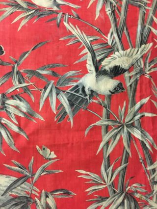 Important 19th Century French Exotic Bird/ Bamboo Cotton Toile Print (2109) 4