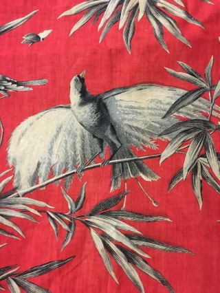 Important 19th Century French Exotic Bird/ Bamboo Cotton Toile Print (2109) 5