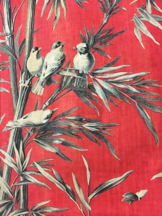 Important 19th Century French Exotic Bird/ Bamboo Cotton Toile Print (2109) 6